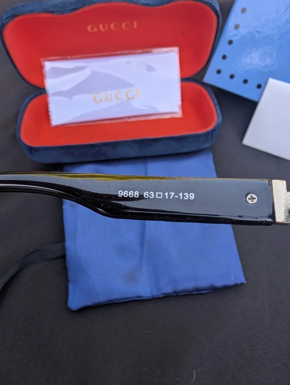 Gucci Glossy Black Sunglasses with Branded Case. - Picture 3 of 3